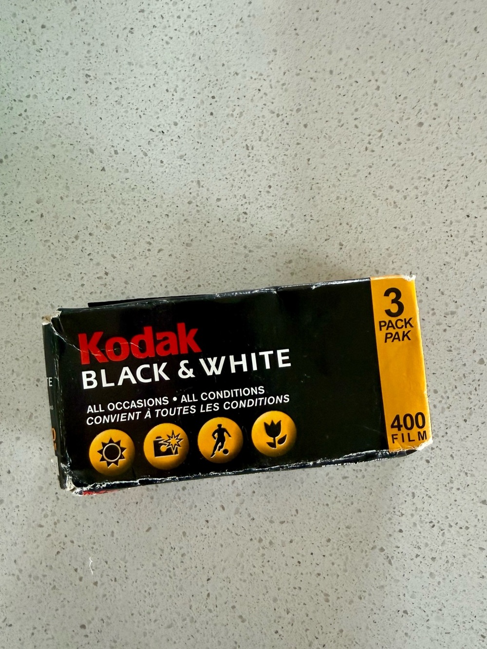 New in Box KODAK Black & White 35mm Print Film 3x24 ISO 400 Expired 3 Pack